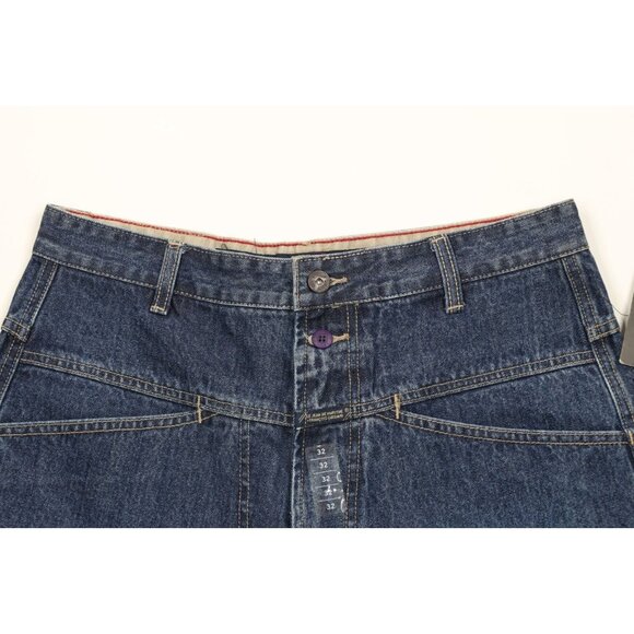 NOS Vintage 90s Marithe Francois Girbaud Mens 32 Baggy Denim Jean Shorts Indigo - Picture 2 of 10